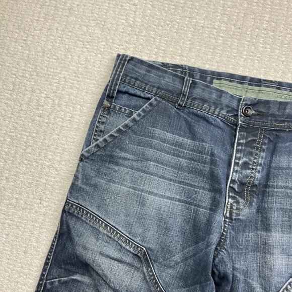 Y2K Jack And Jones Men’s Jeans Utility Denim Shorts Workwear Skater Baggy Read - Picture 4 of 12